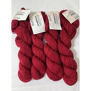 Cascade Luna Peru Yarn 100% Cotton - 4 skeins Lot Bundle Red Knitting Crochet